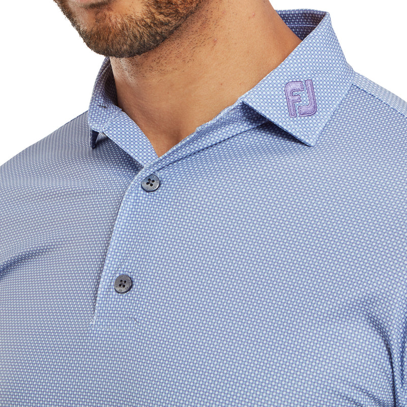 FootJoy Octagon Print Lisle Polo Shirt - Mist