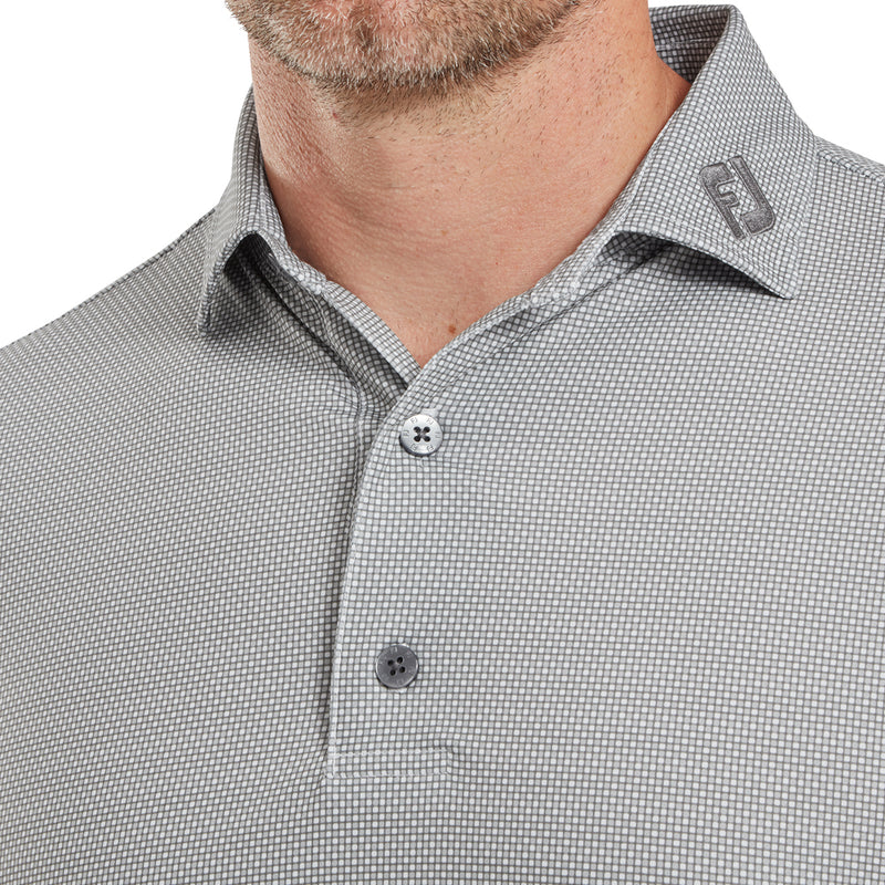 FootJoy Octagon Print Lisle Polo Shirt - White