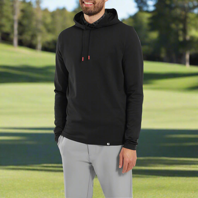 FootJoy Ottoman Jacquard Hoodie - Black