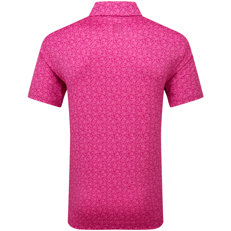 FootJoy Painted Floral Lisle Polo Shirt - Berry