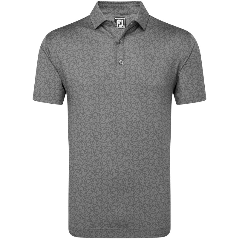 FootJoy Painted Floral Lisle Polo Shirt - Gravel