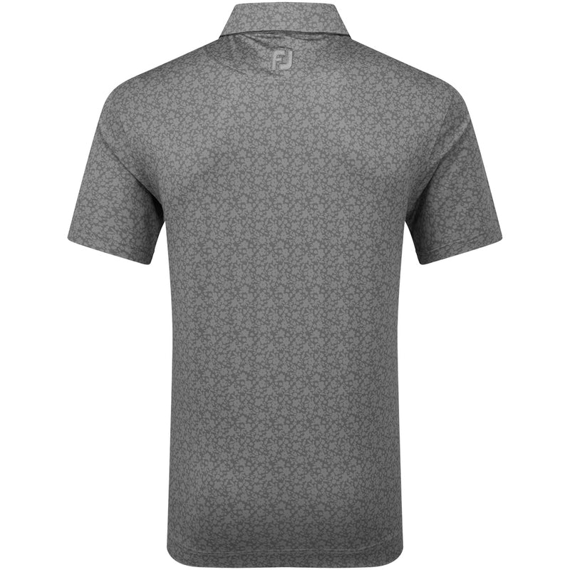 FootJoy Painted Floral Lisle Polo Shirt - Gravel