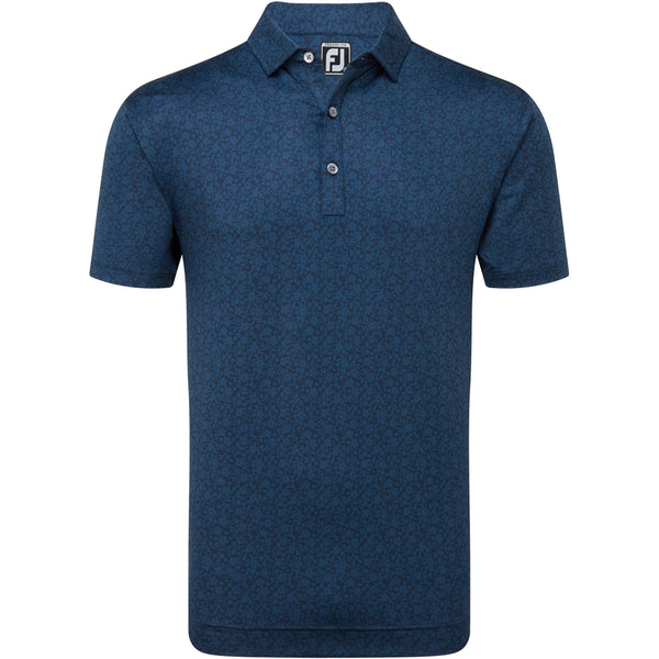 FootJoy Painted Floral Lisle Polo Shirt - Navy