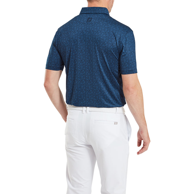 FootJoy Painted Floral Lisle Polo Shirt - Navy