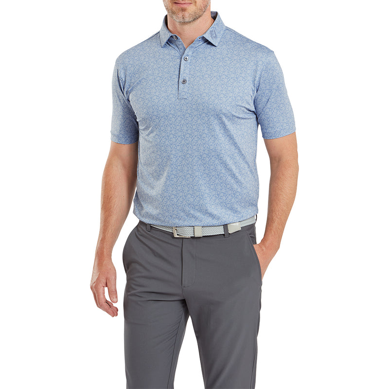 FootJoy Painted Floral Lisle Polo Shirt - Storm