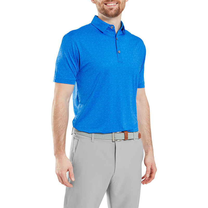 FootJoy Painted Floral Lisle Polo Shirt - Cobalt