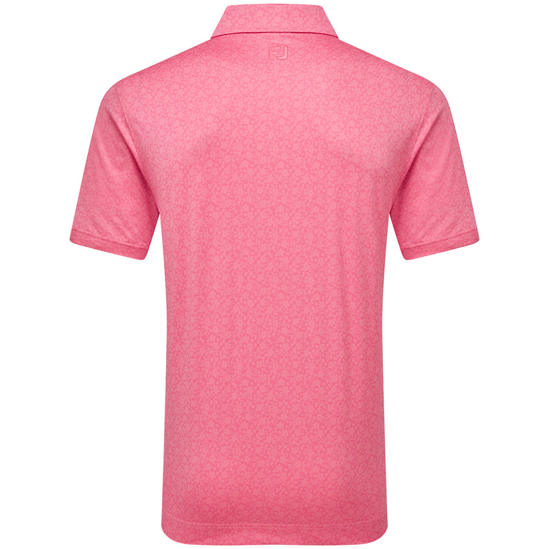 FootJoy Painted Floral Lisle Polo Shirt - Pink Lemonade