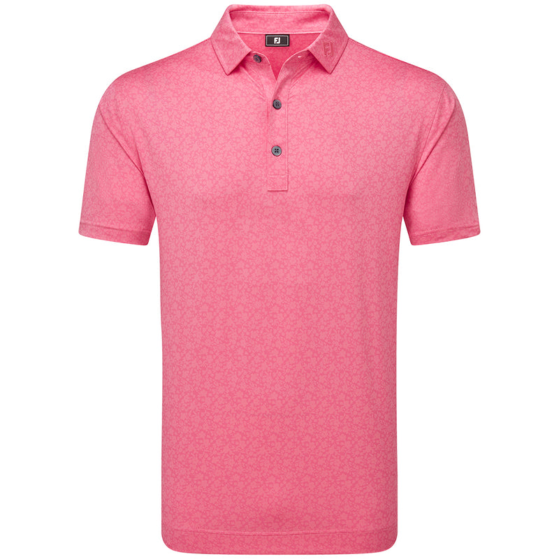 FootJoy Painted Floral Lisle Polo Shirt - Pink Lemonade