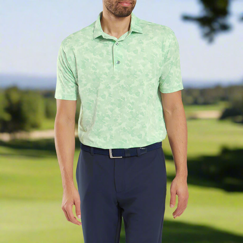 FootJoy Pop Camo Lisle Polo Shirt - Pistachio