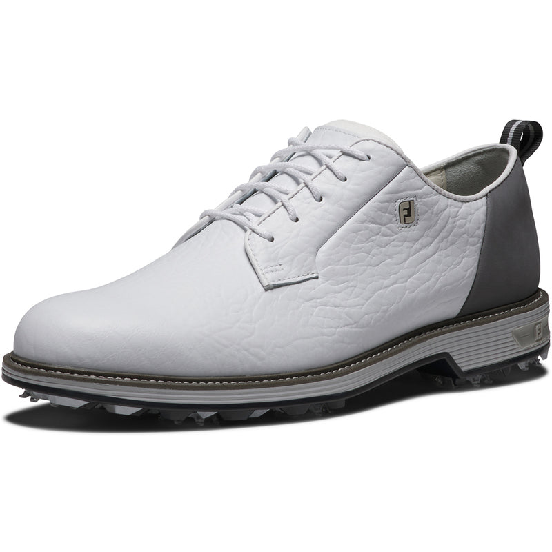 FootJoy Premiere Field LX Spiked Waterproof Shoes - White/Dk.Grey/Grey