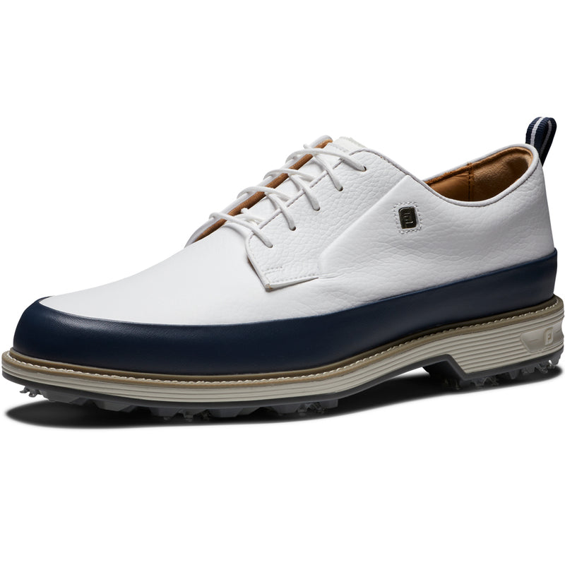 FootJoy Premiere Series Field LX Spiked Waterproof Shoes - White/Navy/Grey