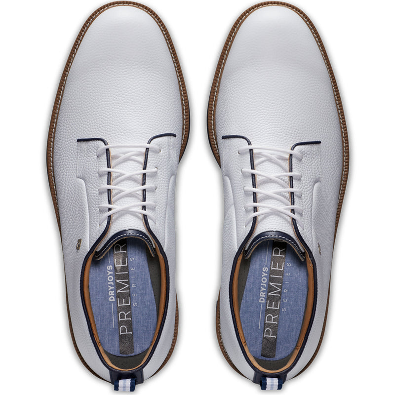 FootJoy Premiere Series Field Spiked Waterproof Shoes - White/Navy