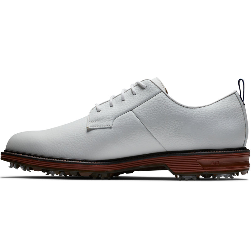 FootJoy Premiere Series Field Spiked Waterproof Shoes - White/White/Brick