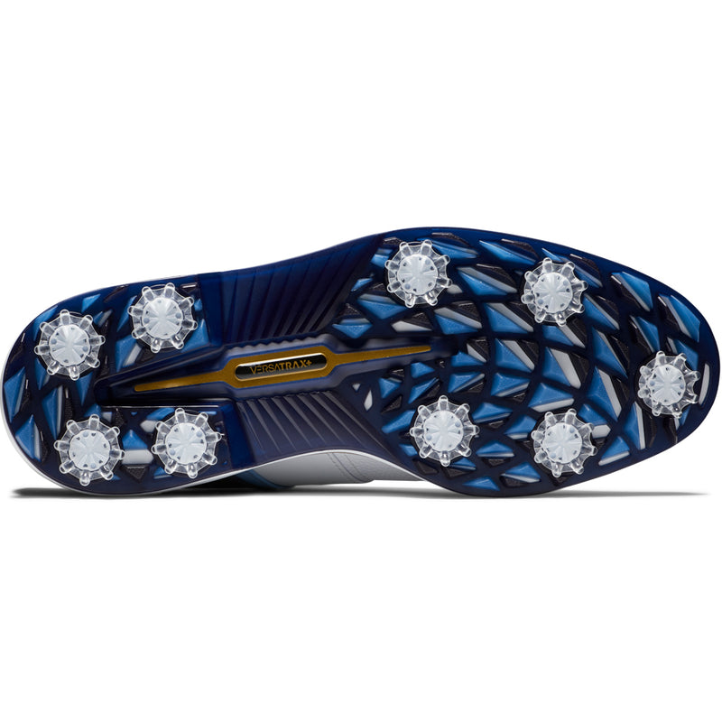 FootJoy Premiere Series Packard Spiked Waterproof Shoes - White/Blue/Navy