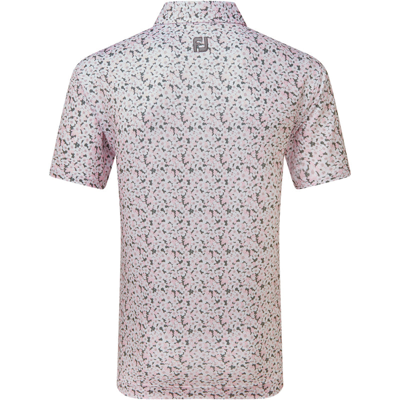 FootJoy Primrose Print Lisle Polo Shirt - Light Pink