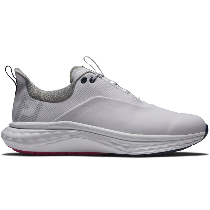 FootJoy Quantum Spikeless Waterproof Shoes - White/Blue/Pink