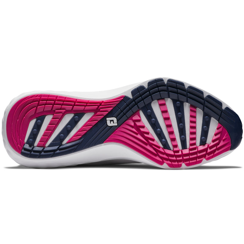 FootJoy Quantum Spikeless Waterproof Shoes - White/Blue/Pink