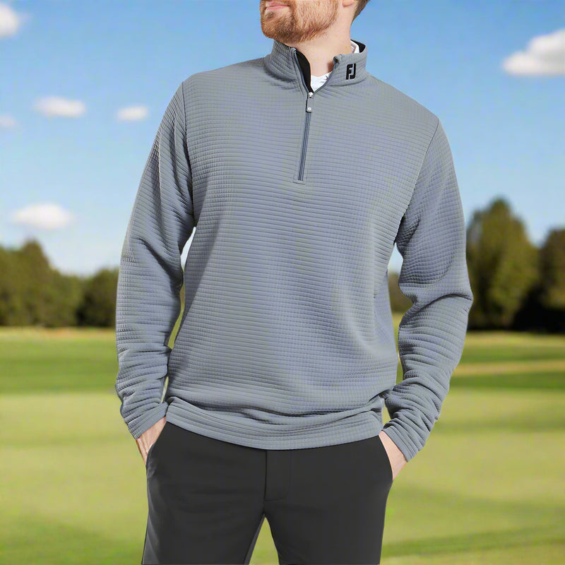 FootJoy Quilt Texture Chill-Out Pullover - Flint