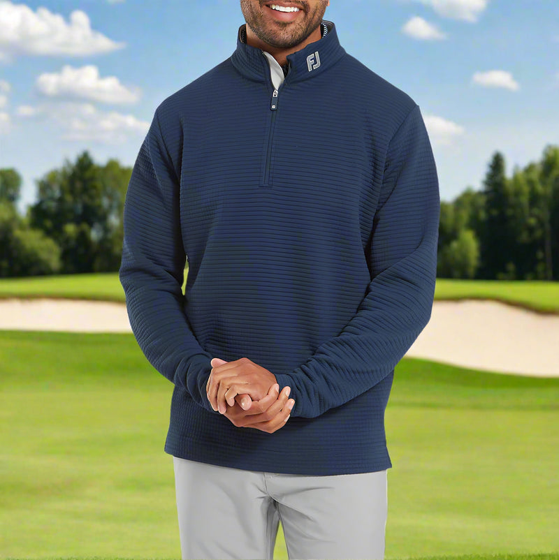 FootJoy Quilt Texture Chill-Out Pullover - Navy