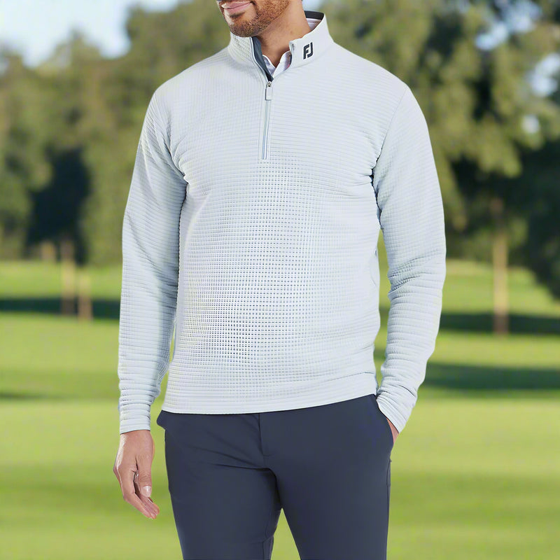 FootJoy Quilt Texture Chill-Out Pullover - Skyway