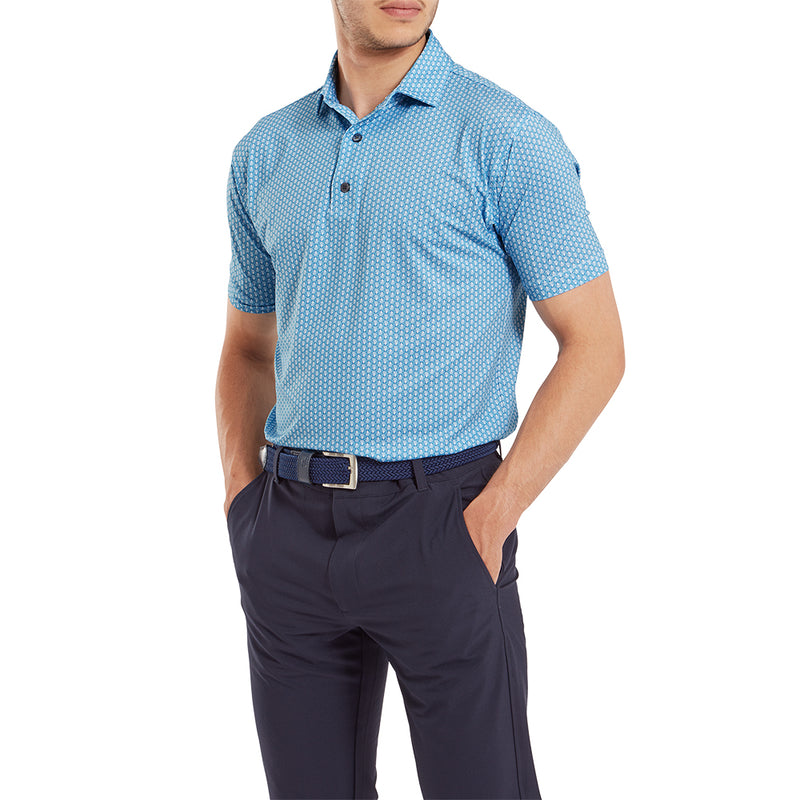 FootJoy Scallop Shell Foulard Polo Shirt - Blue Sky