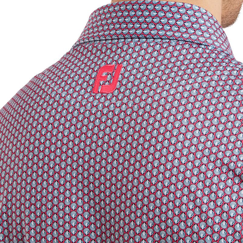 FootJoy Scallop Shell Foulard Polo Shirt - Coral Red