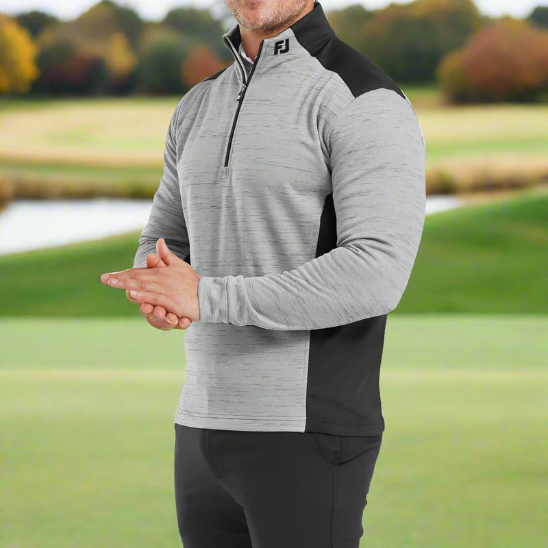 FootJoy Space Dye Thermal 1/4 Zip Chillout - Charcoal/Black