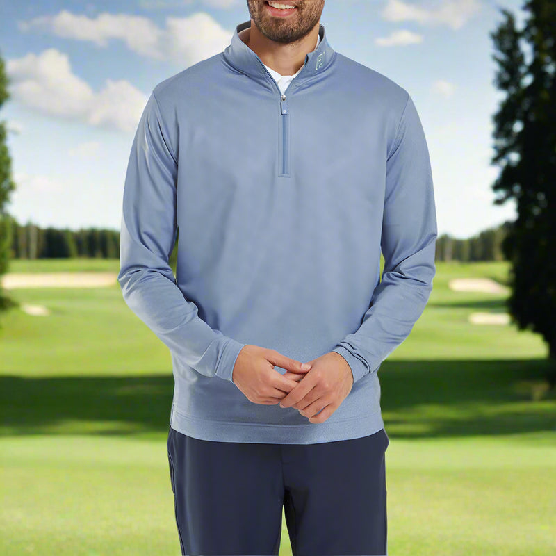 FootJoy Speckle Print Chill-Out Pullover - Blue Jay