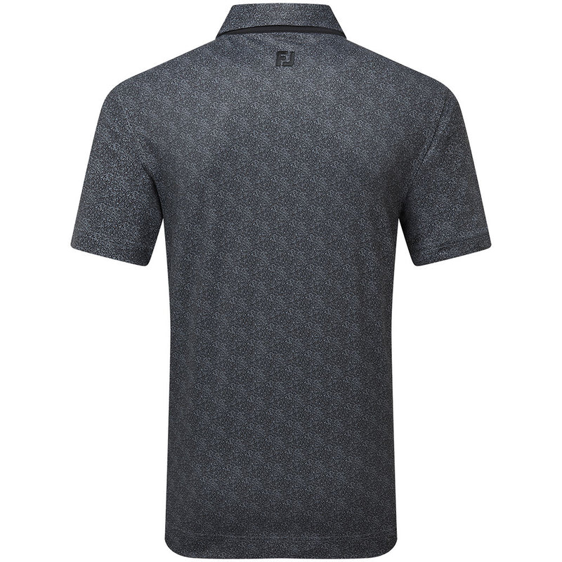 FootJoy Speckle Print Pique Polo Shirt - Black/Flint