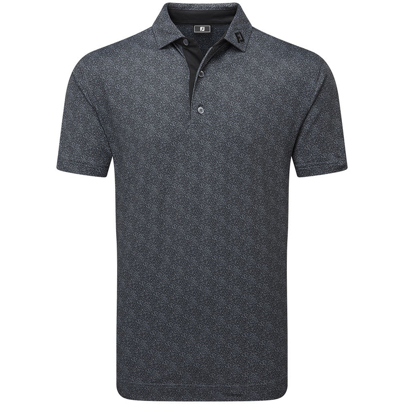 FootJoy Speckle Print Pique Polo Shirt - Black/Flint