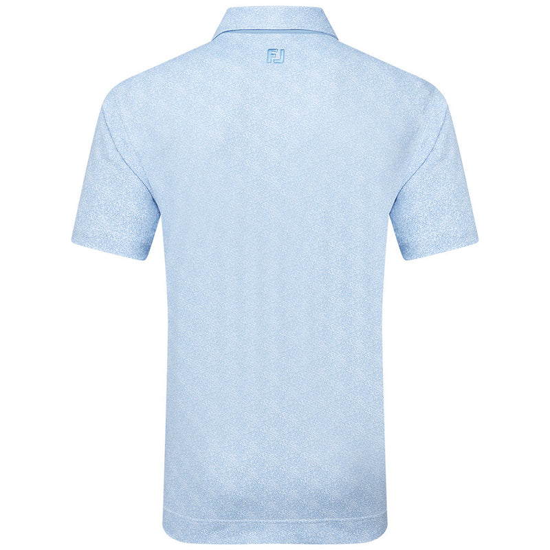 FootJoy Speckle Print Pique Polo Shirt - Blue Jay/White