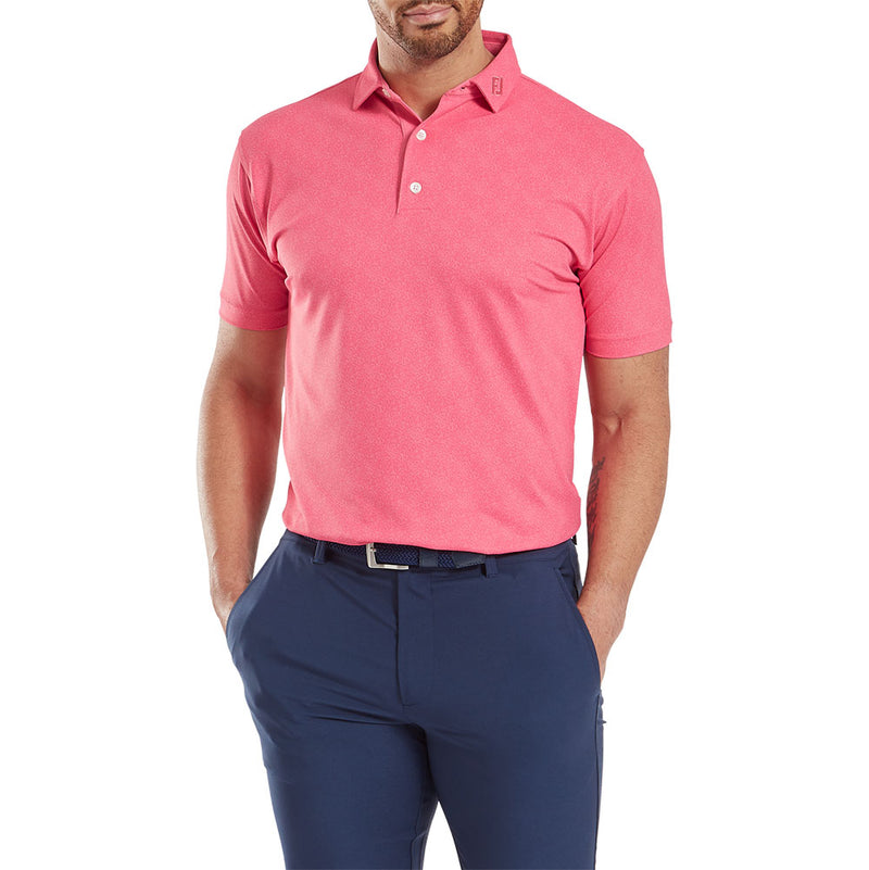 FootJoy Speckle Print Pique Polo Shirt - Pink Lemonade