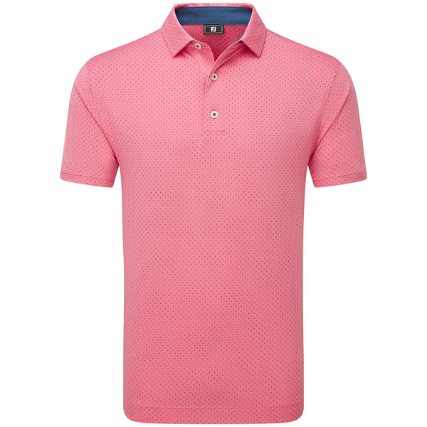 FootJoy Stretch Lisle Dot Print Polo Shirt - Pink Lemonade