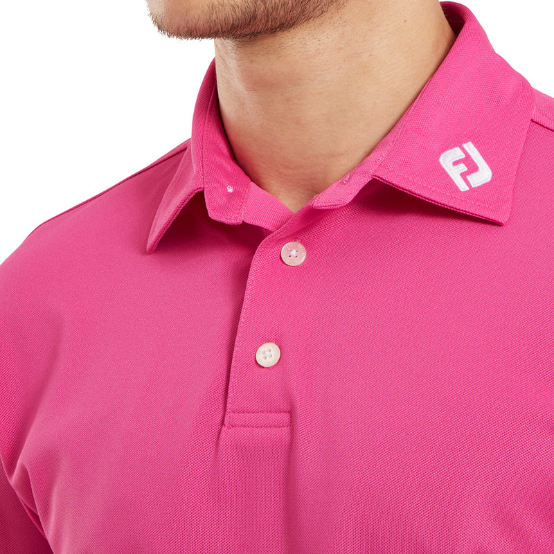 FootJoy Stretch Pique Solid Athletic Polo Shirt - Hot Pink