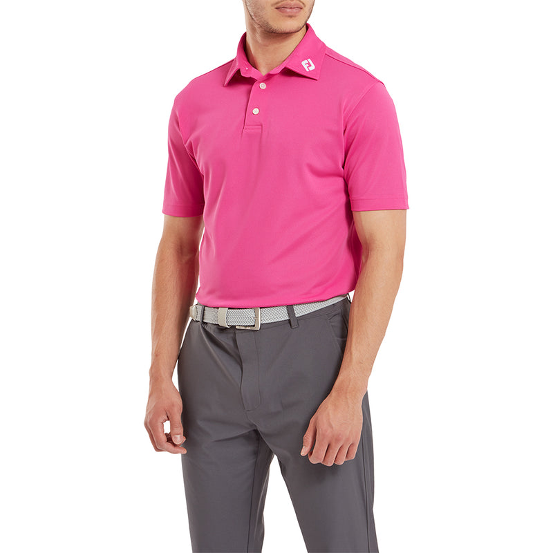 FootJoy Stretch Pique Solid Athletic Polo Shirt - Hot Pink