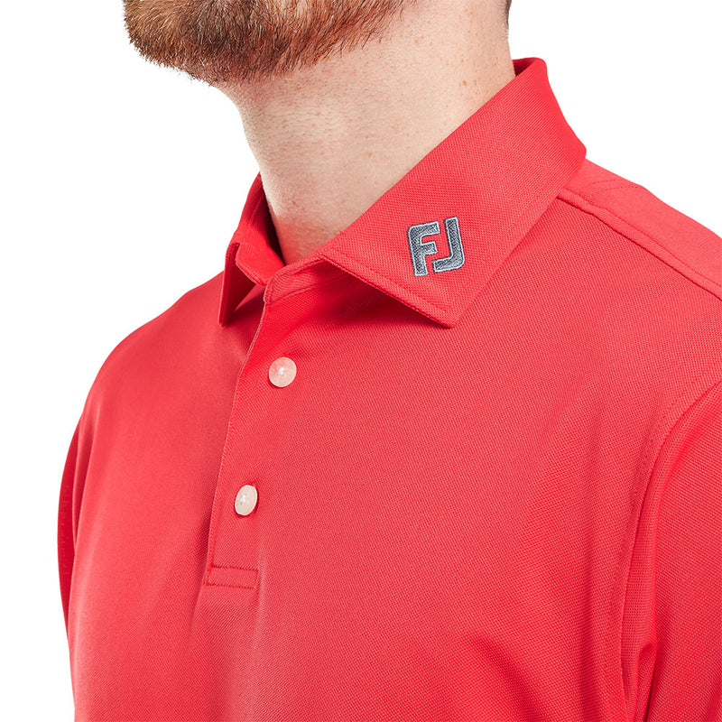 FootJoy Stretch Pique Solid Polo Shirt - Hibiscus