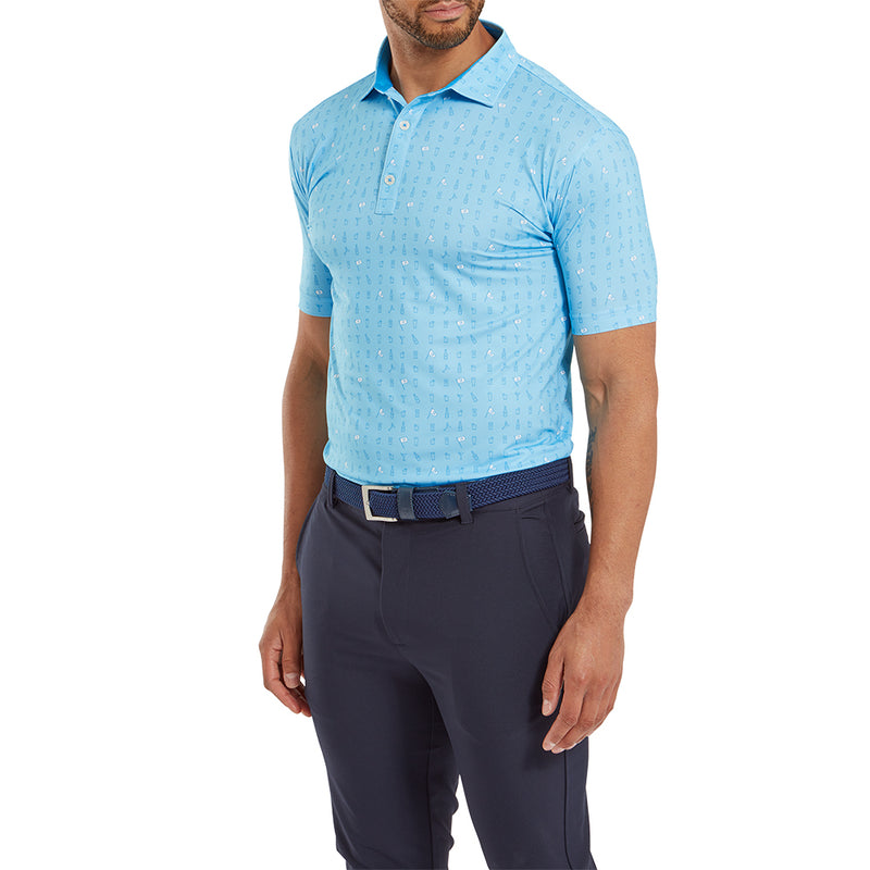 FootJoy The 19th Hole Lisle Polo Shirt - Blue Sky