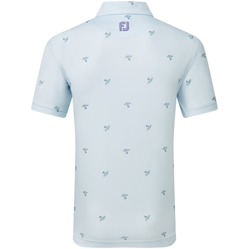 FootJoy Thistle Print Lisle Polo Shirt - Mist