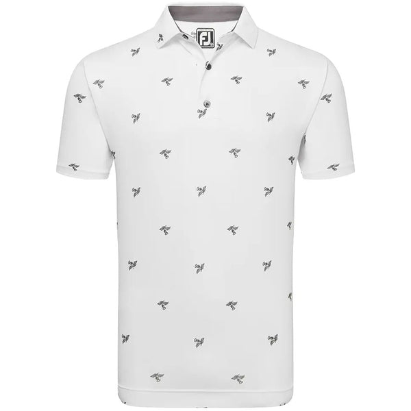 FootJoy Thistle Print Lisle Polo Shirt - White