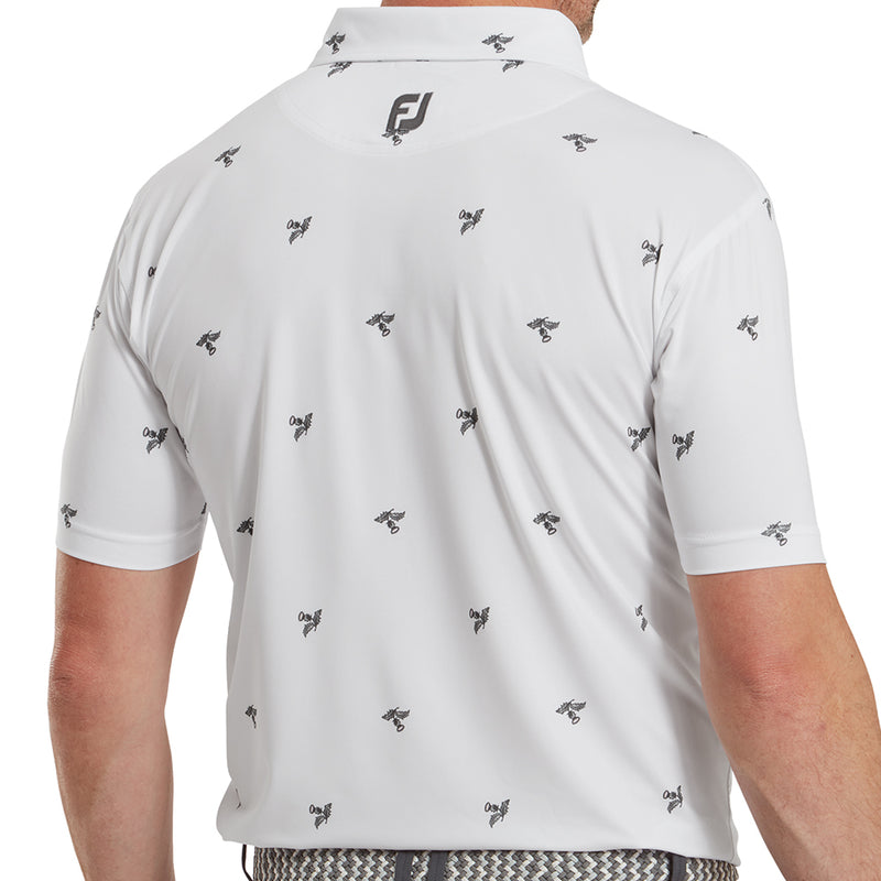 FootJoy Thistle Print Lisle Polo Shirt - White