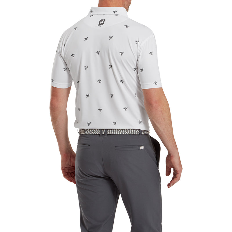 FootJoy Thistle Print Lisle Polo Shirt - White