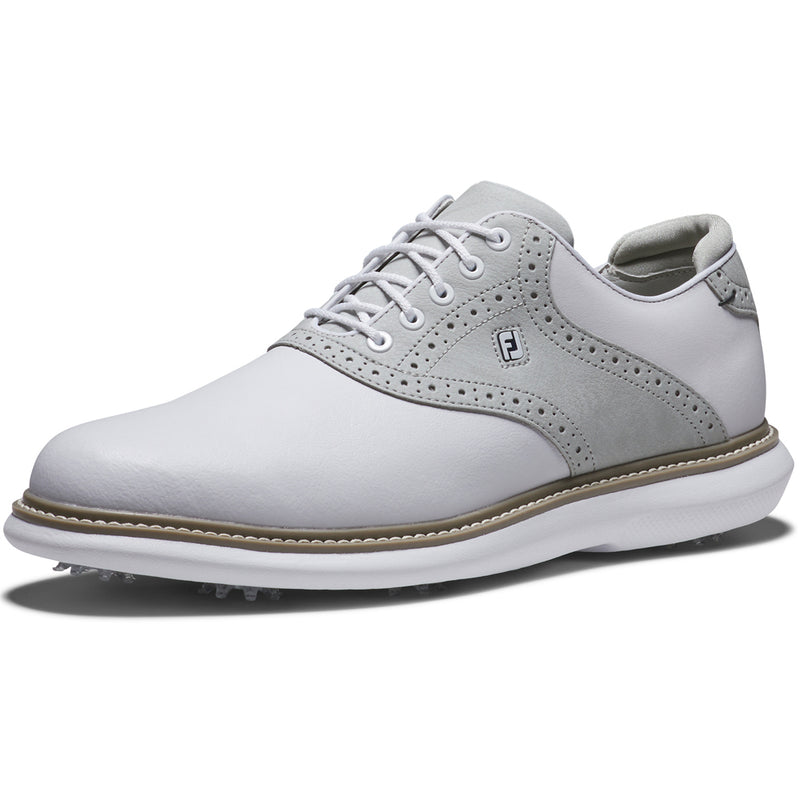 FootJoy Traditions Spiked Shoes - White/Grey/White