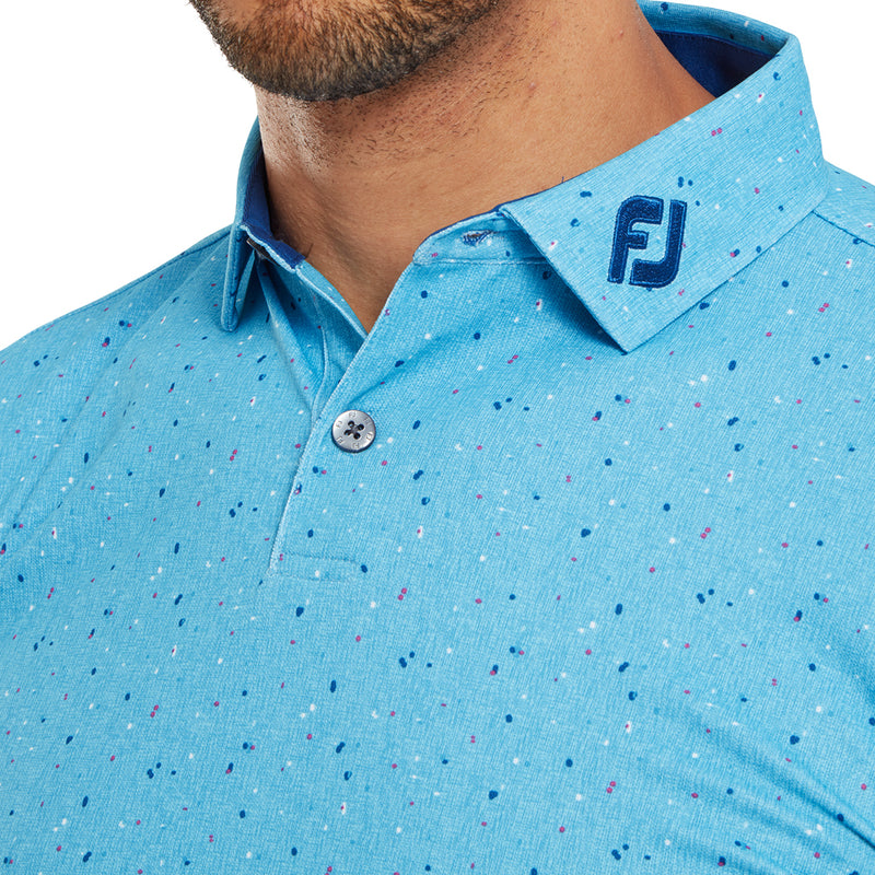 FootJoy Tweed Texture Pique Polo Shirt - Blue Sky