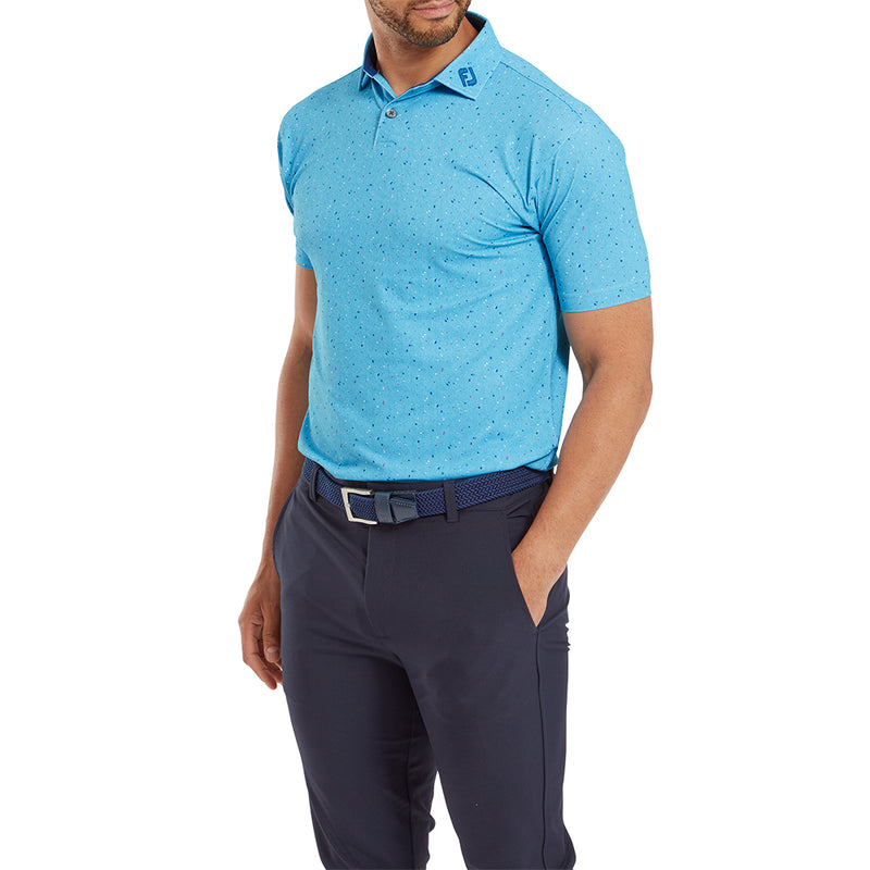 FootJoy Tweed Texture Pique Polo Shirt - Blue Sky