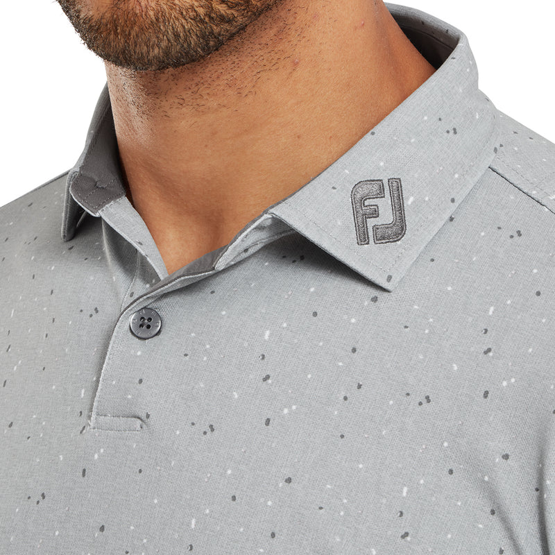 FootJoy Tweed Texture Pique Polo Shirt - Grey Cliff