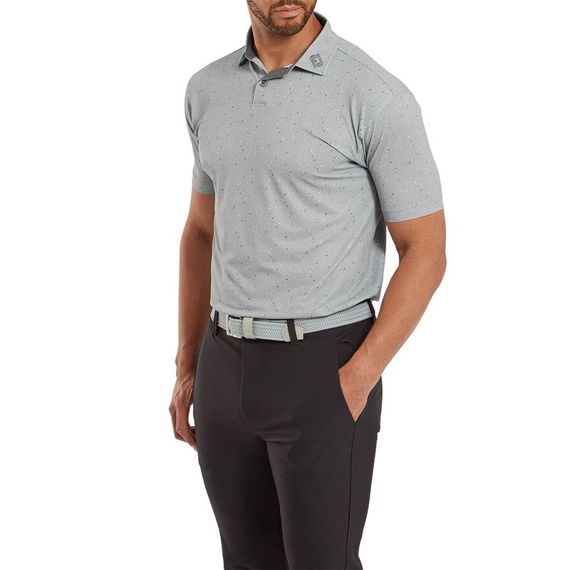 FootJoy Tweed Texture Pique Polo Shirt - Grey Cliff