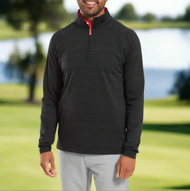 FootJoy Wave Jacquard Chill-Out Pullover - Black