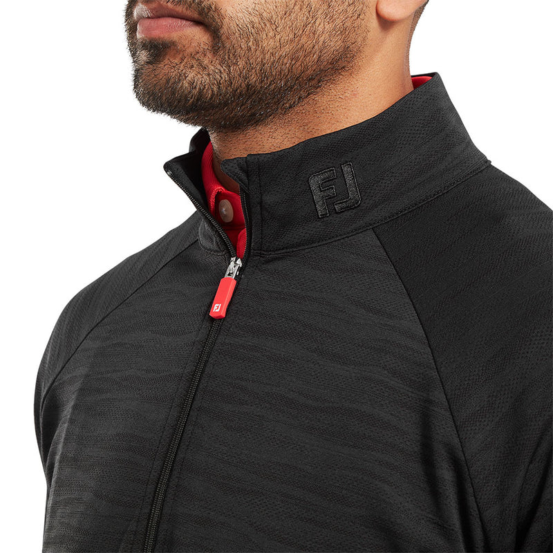 FootJoy Wave Jacquard Chill-Out Pullover - Black