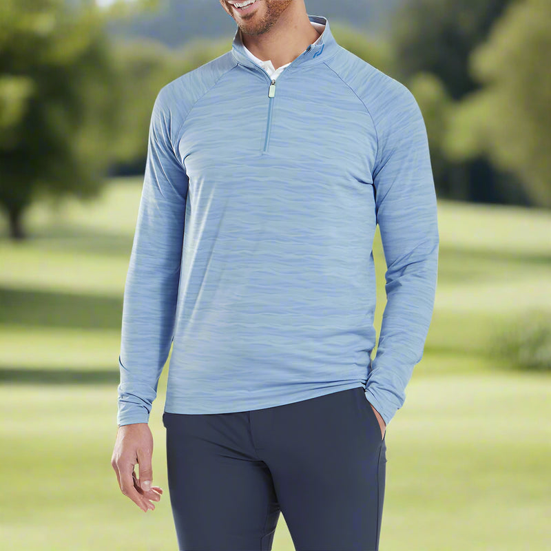 FootJoy Wave Jacquard Chill-Out Pullover - Blue Jay