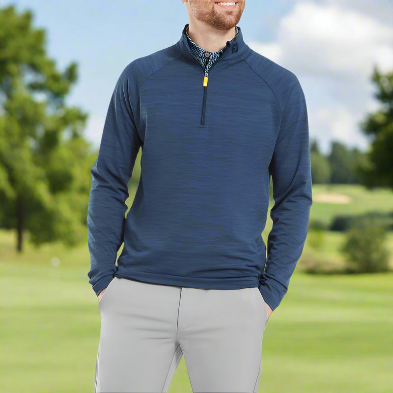 FootJoy Wave Jacquard Chill-Out Pullover - Navy